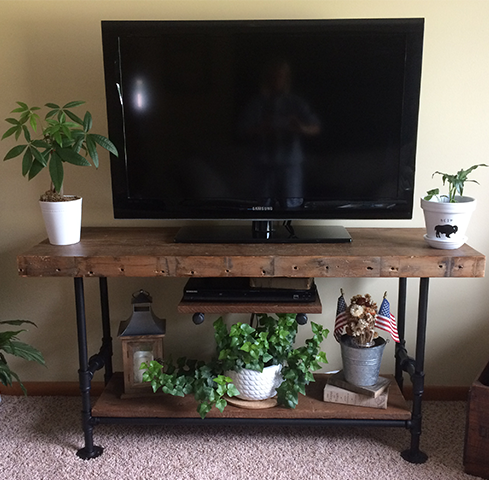 Tall industrial on sale tv stand